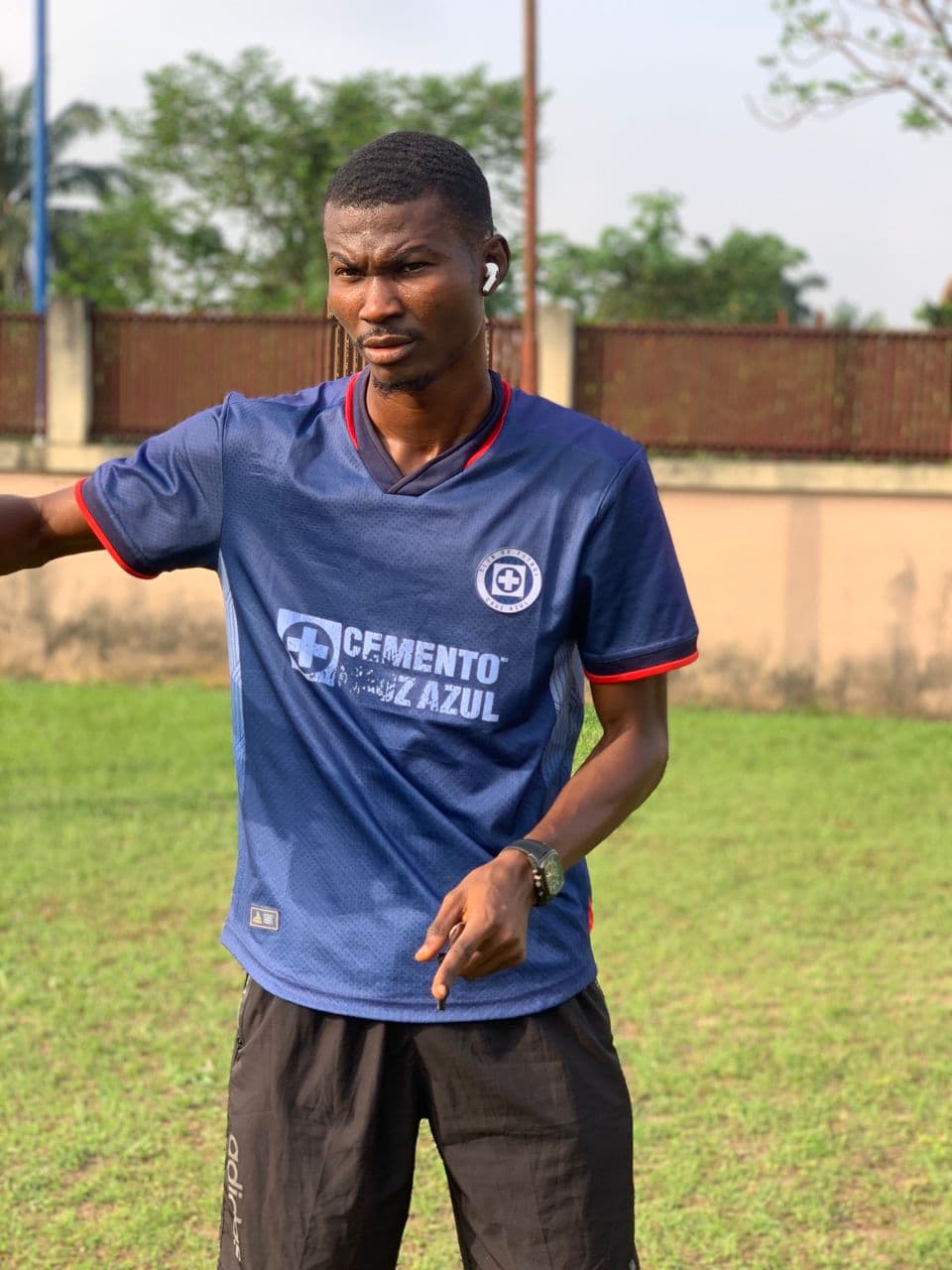 Head coach on the training pitch