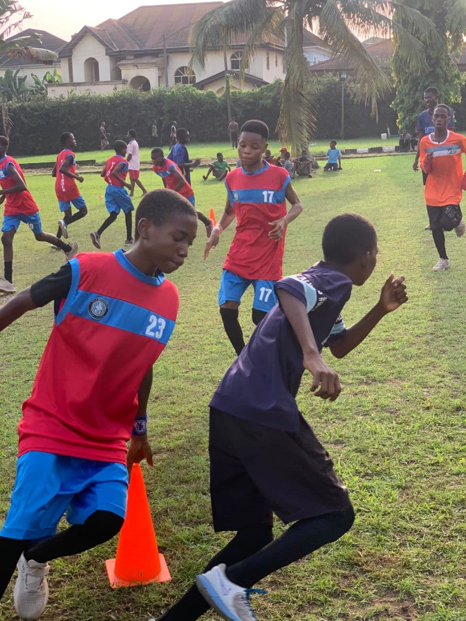 Players during agility training